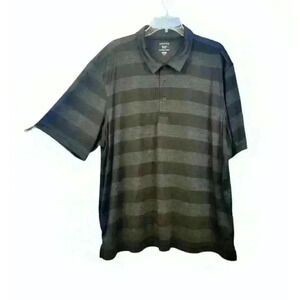 GEORGE Men BLACK ghost Stripe Shirt Breathable Lightweight STRETCH size 3x